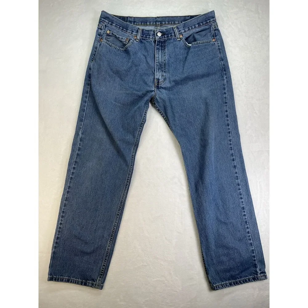 Levis 505 Jeans‎ Mens 38x32 Regular Fit Straight Leg Medium Wash